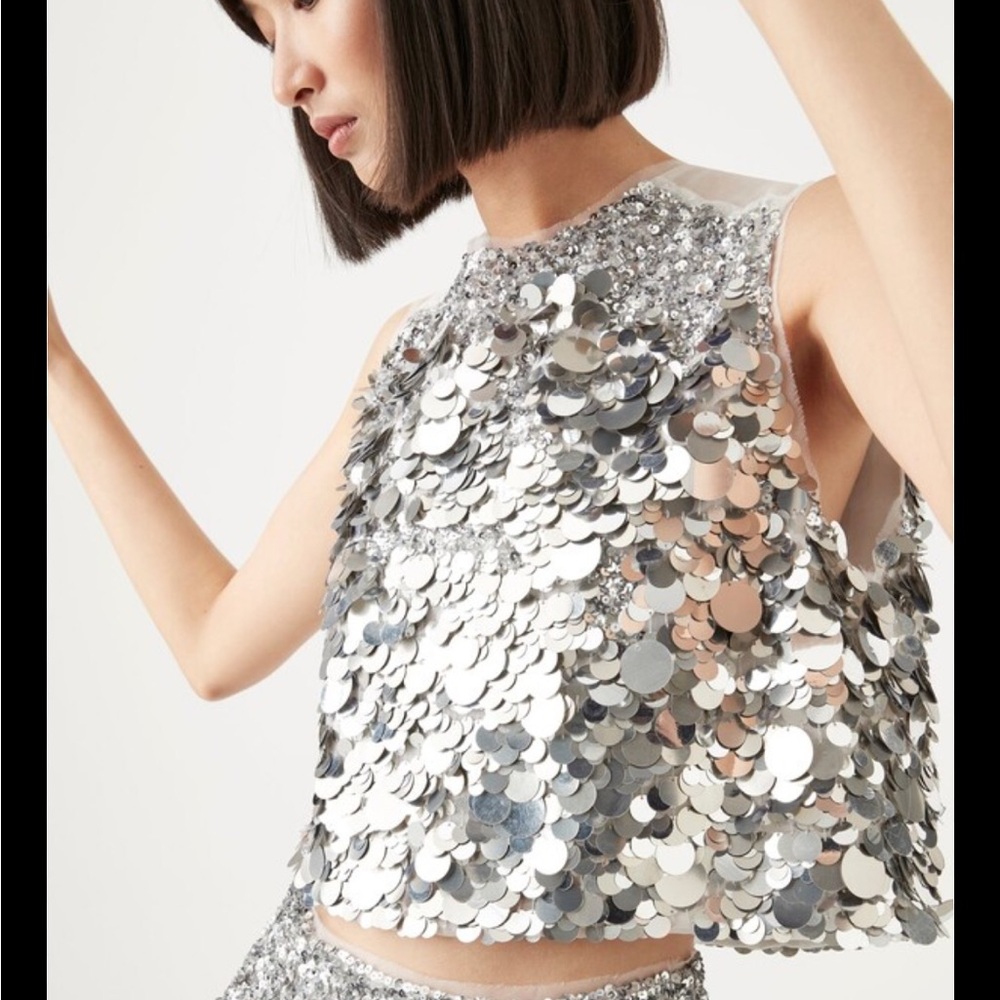Aje Celeste Sequin Shell Top US size S